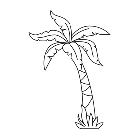 Palm tree black and white clipart free download