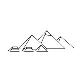 Ancient Egypt Pyramids cartoon black and white clipart free download