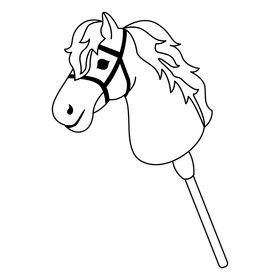 Hobby horse black and white clipart