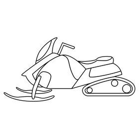 Snowmobile black and white clipart