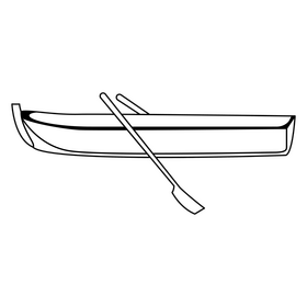 Rowing boat black and white clipart