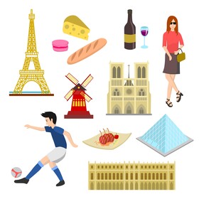 France traditional symbols vector