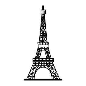 Eiffel tower black and white clipart free download