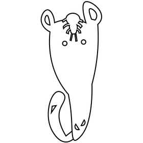 Anteater tongue black and white clipart