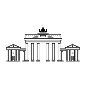 Brandenburg Gate black and white clipart