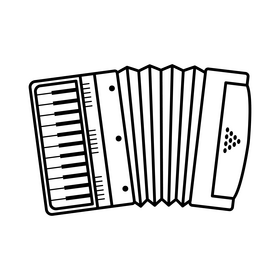Accordion black and white clipart