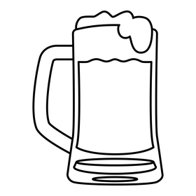 Beer mug black and white clipart vector free download