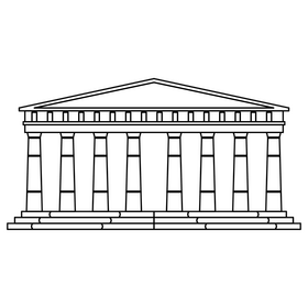 Parthenon black and white clipart