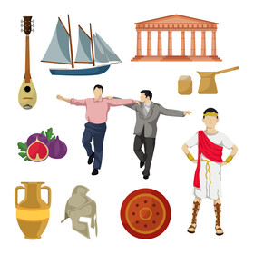 Greece traditional symbols vector