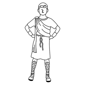 Greek dress black and white clipart