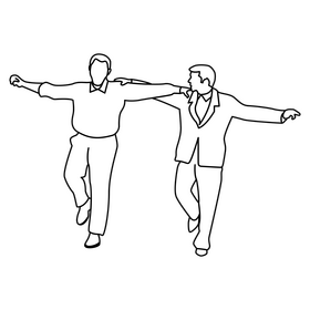Zorba dance black and white clipart