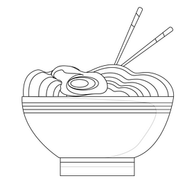 Hong Kong noodles black and white clipart