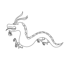 Hong Kong dragon black and white clipart
