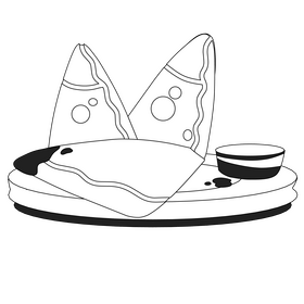 Samosa black and white clipart