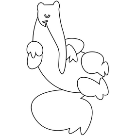Anteater lying black and white clipart