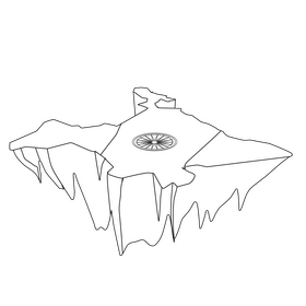 India flag map black and white clipart