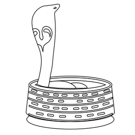 Indian cobra black and white clipart