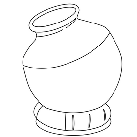 Ghatam black and white clipart