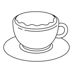 Cappuccino black and white clipart vector free download