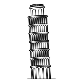 Tower Of Pisa Black And White Clipart Free Download