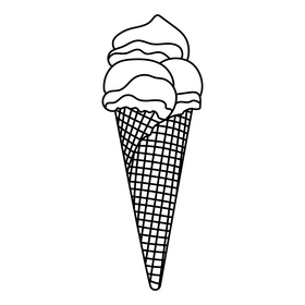 Gelato ice cream black and white clipart