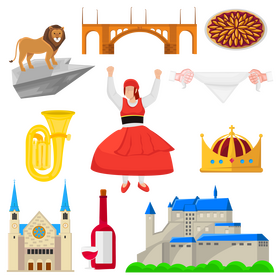 Luxembourg traditional symbols vector