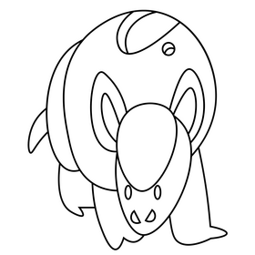 Armadillo frontview black and white clipart