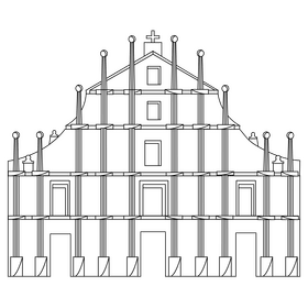 Ruins of St Pauls black and white clipart