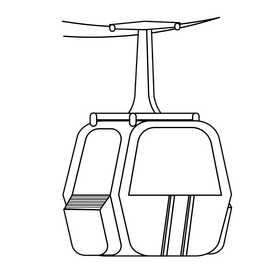 Guia Cable Car black and white clipart