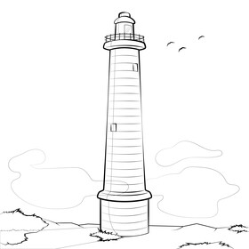 Lighthouse drawing black and white vector