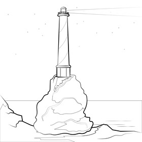 Lighthouse building black and white vector