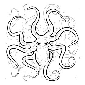 Octopus black and white vector
