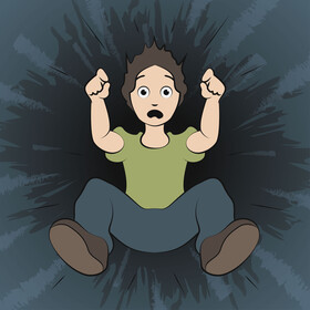 Boy fall down vector