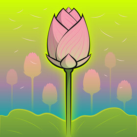 Lotus flower drawing vector