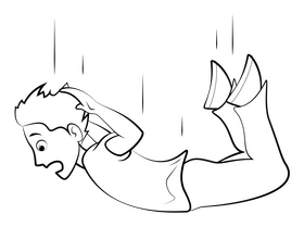 Fall down drawing black and white clipart