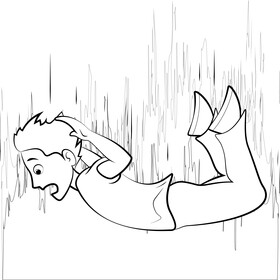 Fall down drawing black and white vector