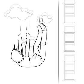 Fall down drawing black and white vector