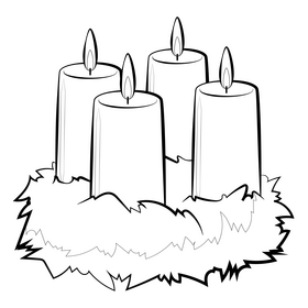 Advent drawing black and white clipart