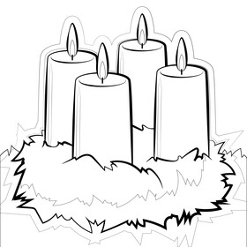 Advent drawing black and white vector