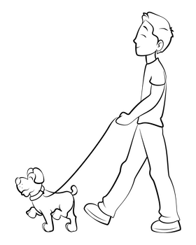 Pet drawing black and white clipart