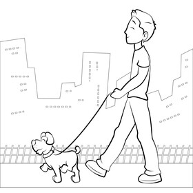 Pet drawing black and white vector