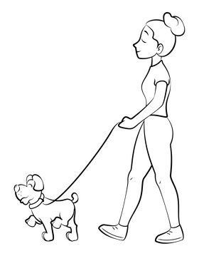 Pet drawing black and white clipart