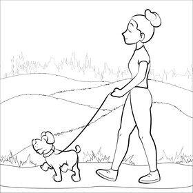 Pet drawing black and white vector