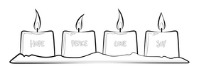 Advent candle black and white clipart