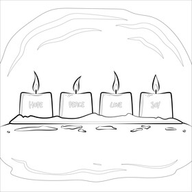 Advent candle black and white vector