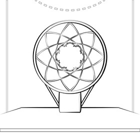 Basketball hoop black and white vector