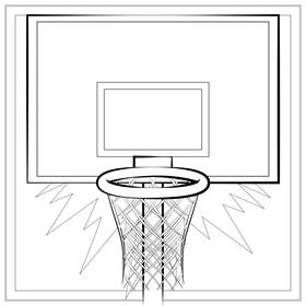 Basketball hoop drawing black and white vector