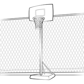 Basketball hoop drawing black and white vector