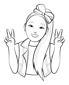 Jojo siwa drawing black and white clipart