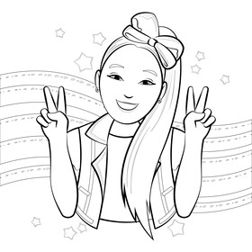 Jojo siwa drawing black and white vector